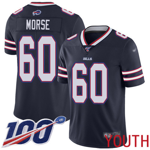 Youth Buffalo Bills #60 Mitch Morse Limited Navy Blue Inverted Legend 100th Season NFL Jersey